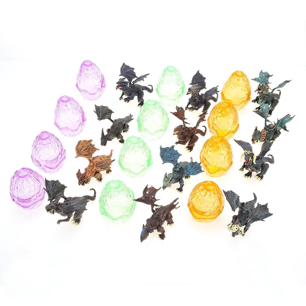 Dragon Figurine Puzzles In Hatching Jurrasic Eggs (12 Eggs Per Pack)