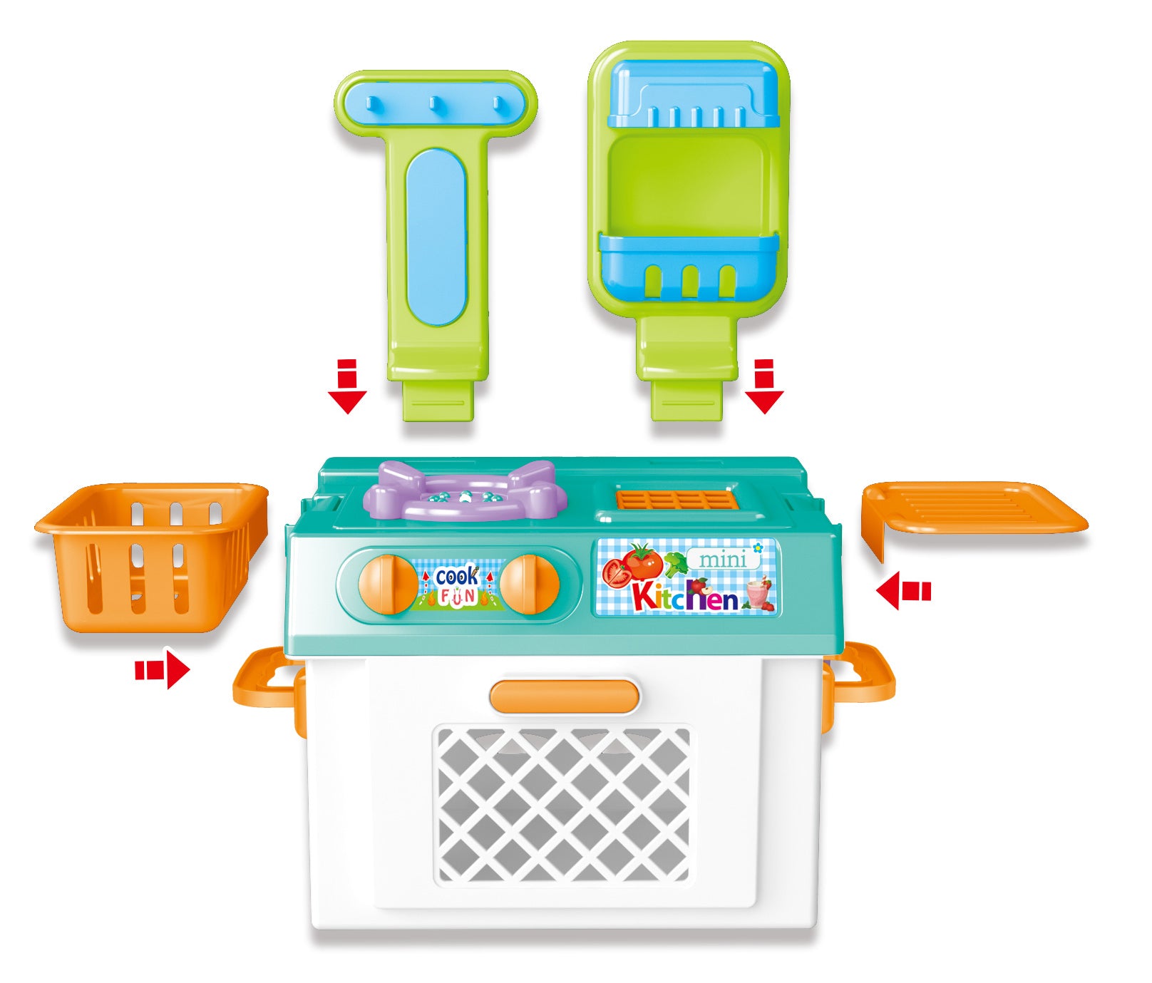 Mini Kitchen Playset With Sound And Color Changing Lights For Realistic Cooking