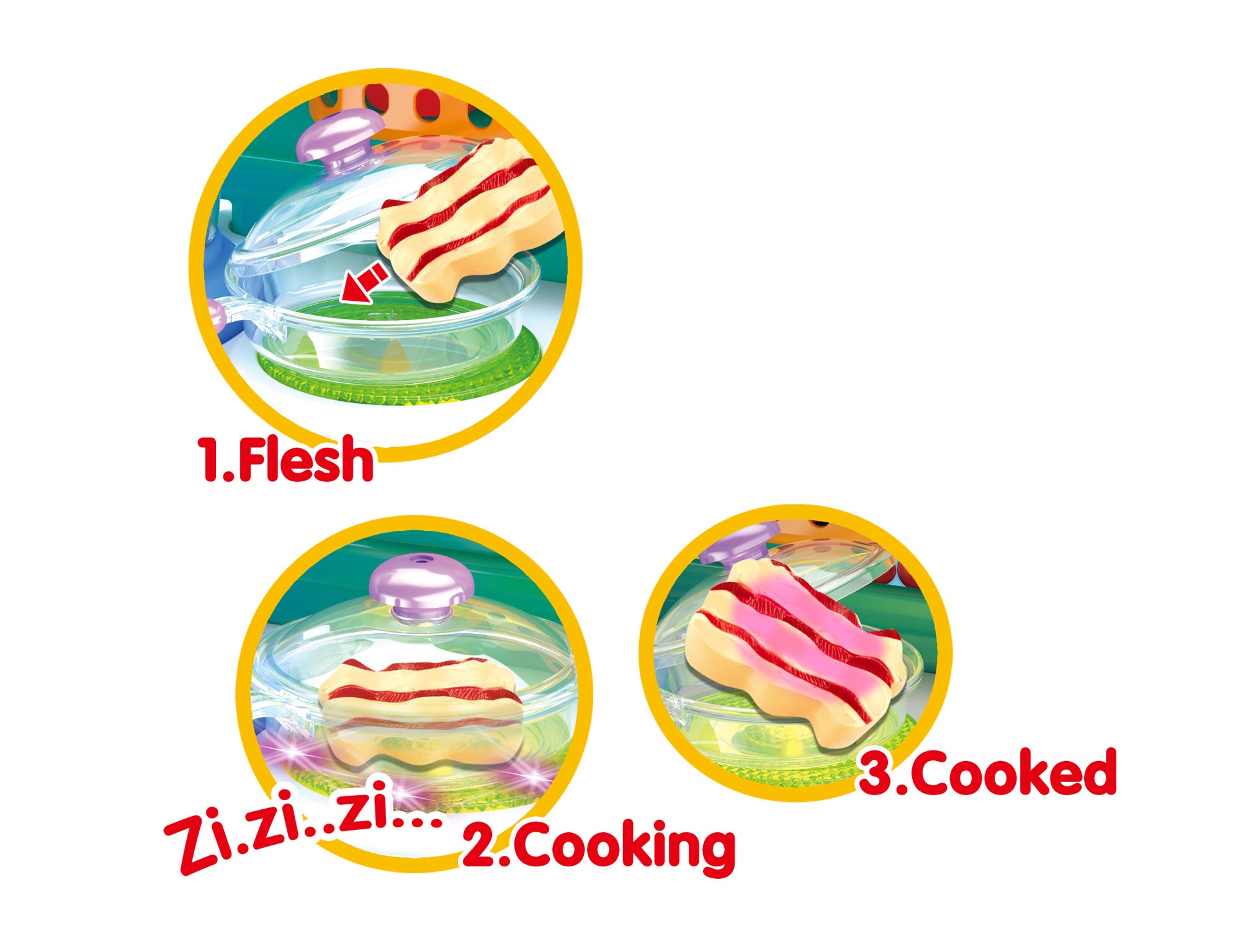 Mini Kitchen Playset With Sound And Color Changing Lights For Realistic Cooking