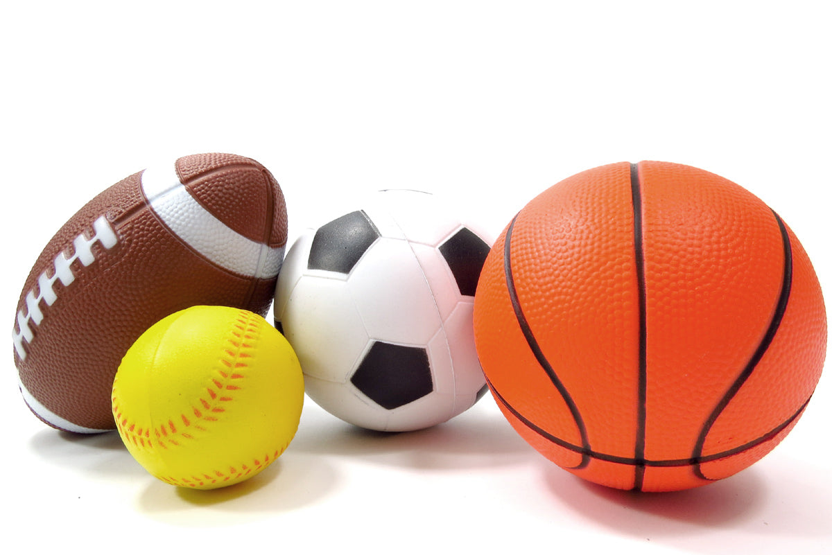 Set Of 4 Sports Balls For Kids (Soccer Ball, Basketball, Football, Baseball)