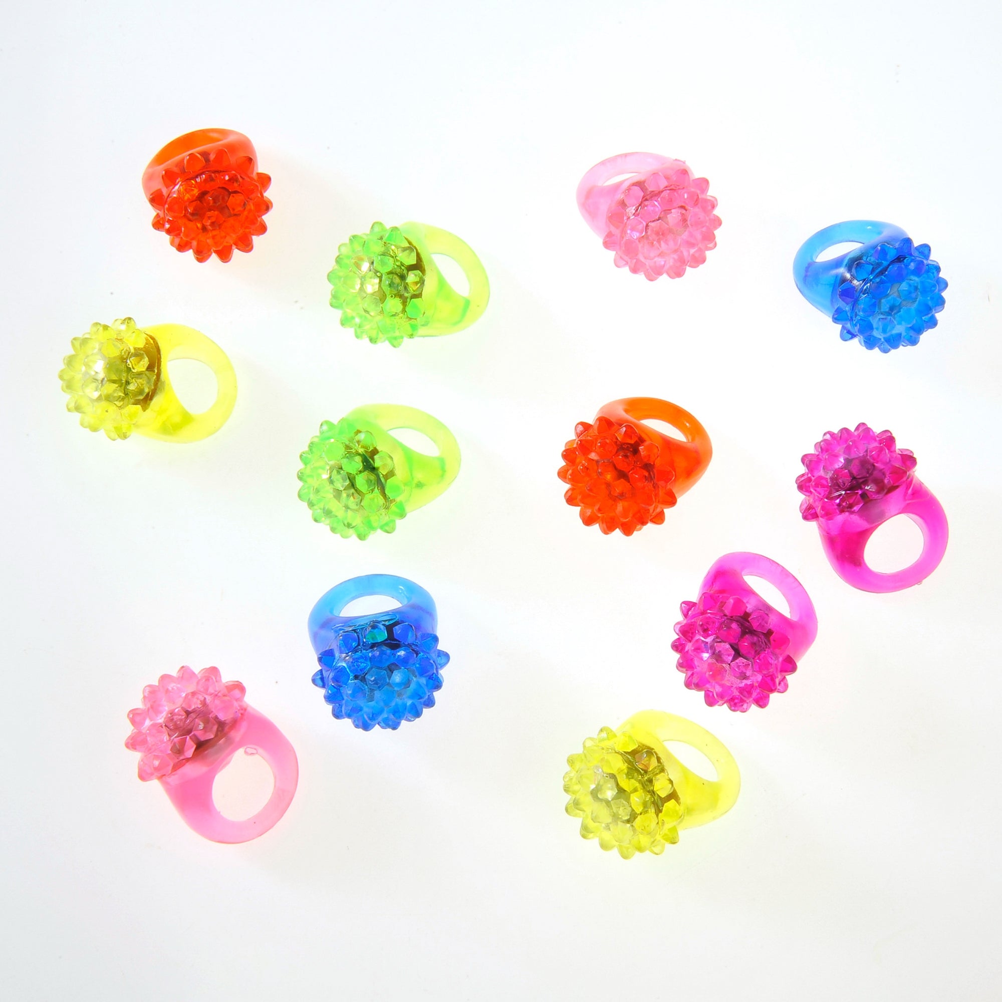 Flashing Colorful LED Light Up Jelly Rubber Rings 18/Pack