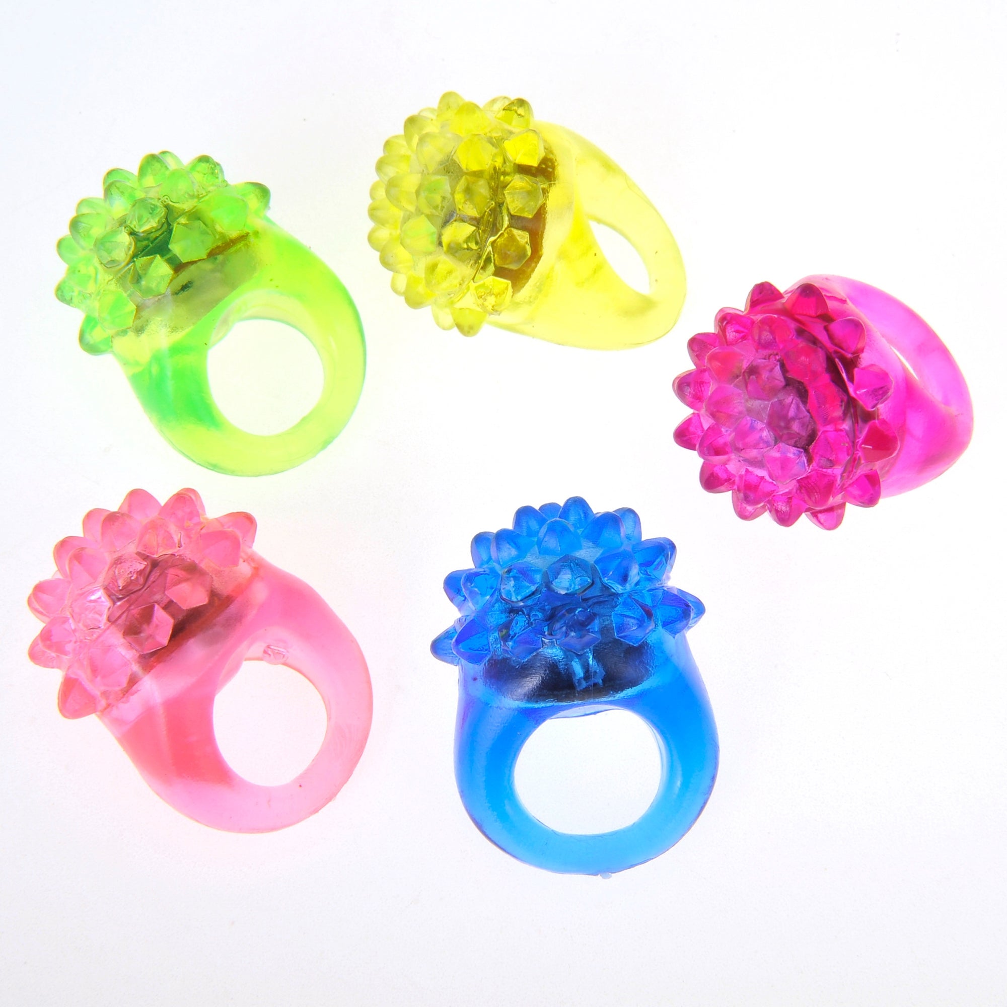 Flashing Colorful LED Light Up Jelly Rubber Rings 18/Pack