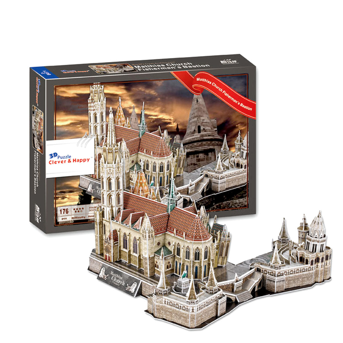 Matthias Church Fisherman's Bastion 3D Puzzle, 176 Pieces