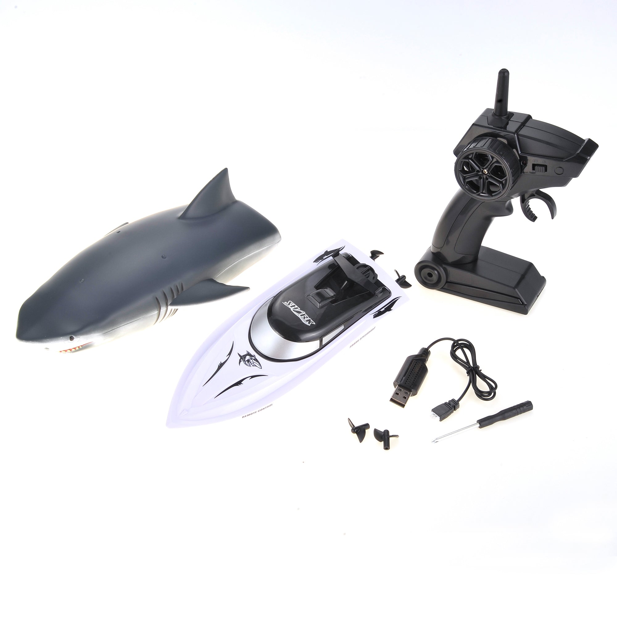 2.4GHz 10" RC Shark Boat with Rechargeable Battery