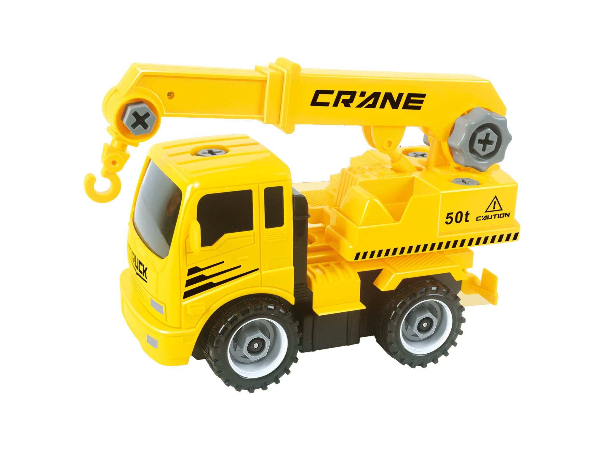 Take-A-Part Friction Powered Construction Trucks With Crane, Excavator, Mixer, Dump Truck